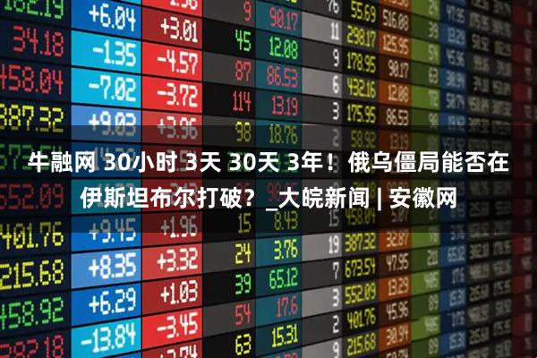 牛融网 30小时 3天 30天 3年！俄乌僵局能否在伊斯坦布尔打破？_大皖新闻 | 安徽网